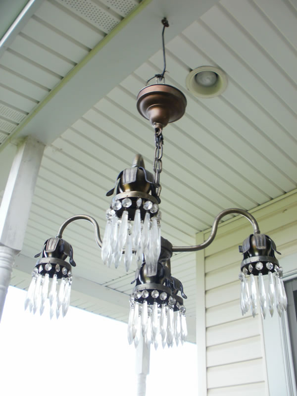 Chandelier Hanging on the Porch